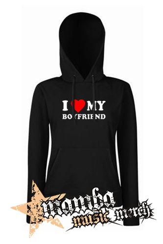 I LOVE MY BOYFRIEND - čierna dámska mikina