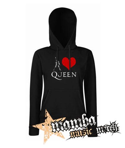 I LOVE QUEEN - čierna dámska mikina