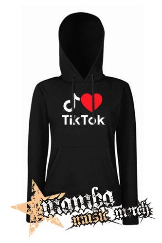 I LOVE TIK TOK - čierna dámska mikina