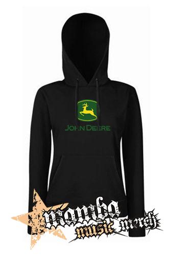 JOHN DEERE - Logo Yellow Green - čierna dámska mikina