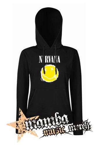 NIRVANA - Yellow Black Smile - čierna dámska mikina