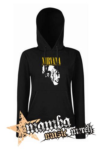NIRVANA - Yellow Logo Band - čierna dámska mikina