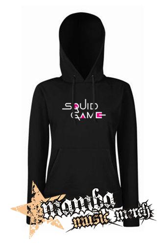 SQUID GAME - Logo Colour Pink - čierna dámska mikina