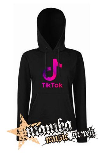 TIK TOK - Logo Rainbow - čierna dámska mikina
