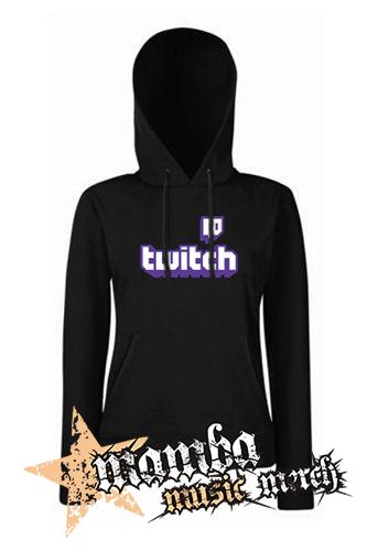 TWITCH - Purple Logo Sign - čierna dámska mikina