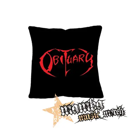 OBITUARY - Red Logo - vankúš