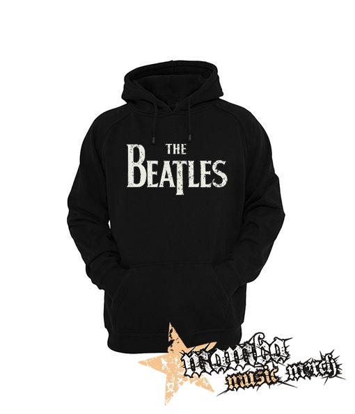 BEATLES - Logo Vintage - čierna pánska mikina
