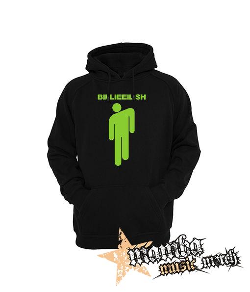 BILLIE EILISH - Stickman Logo Green - čierna pánska mikina