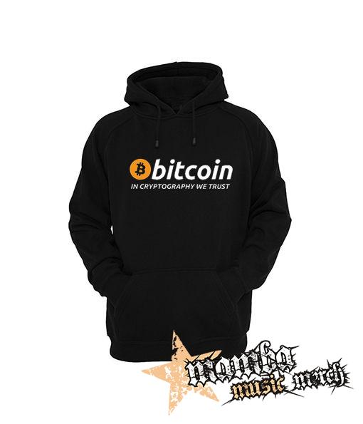 BITCOIN - In Cryptography We Trust - čierna pánska mikina