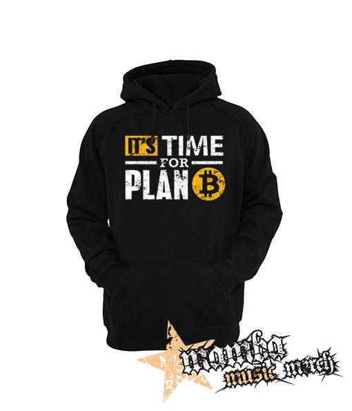 BITCOIN - Its Time For Plan B - čierna pánska mikina