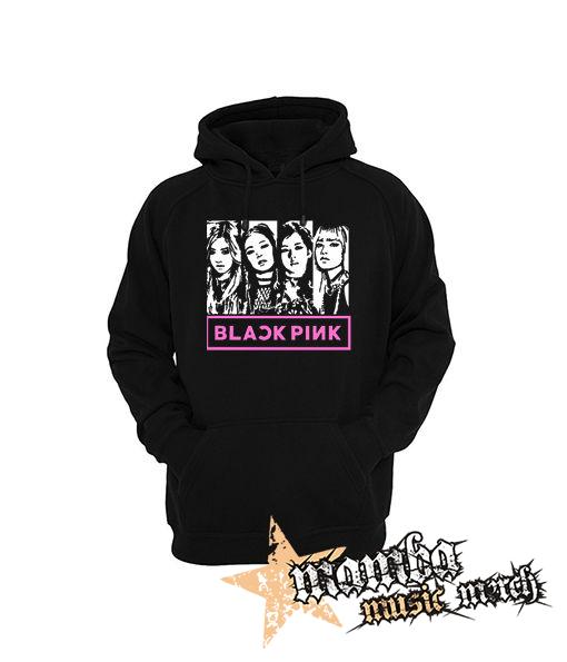 BLACKPINK - Logo & Band - čierna pánska mikina