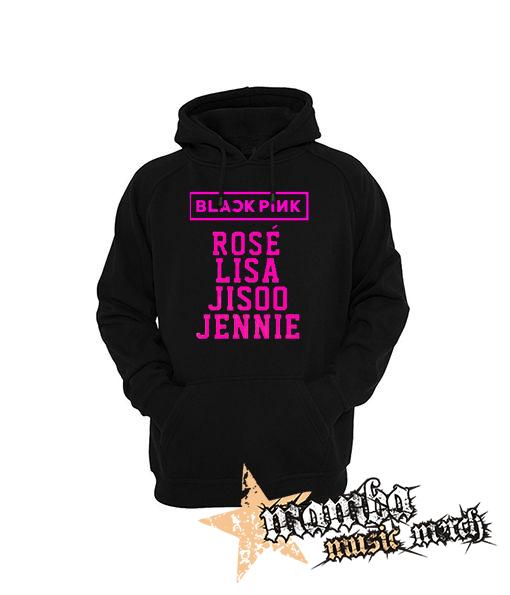 BLACKPINK - Logo And Names - čierna pánska mikina