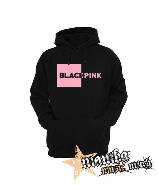 BLACKPINK - Pink Square Crest - čierna pánska mikina