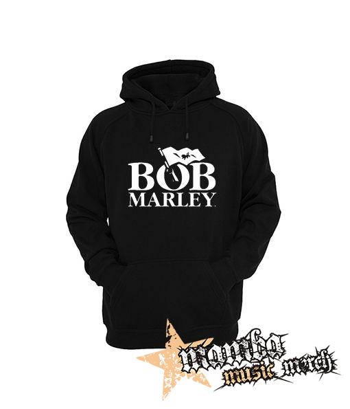 BOB MARLEY - Logo & Flag - čierna pánska mikina