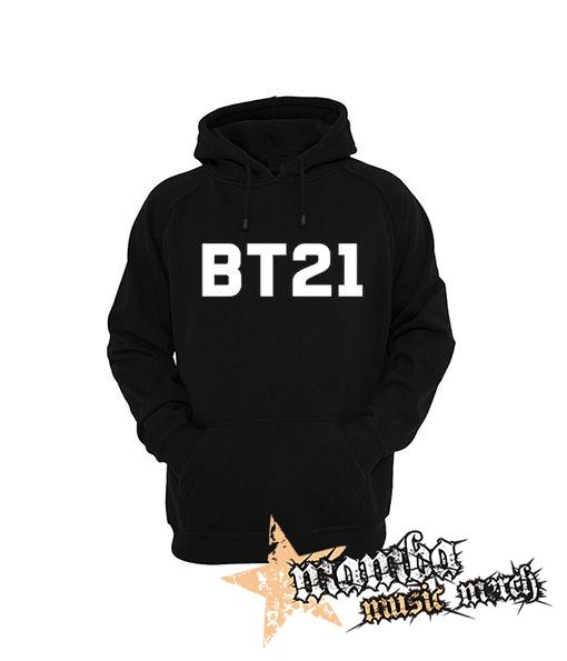BT21 - Logo - čierna pánska mikina