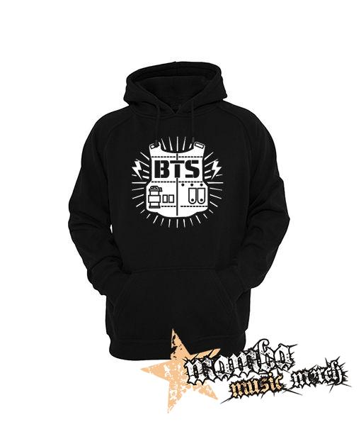 BTS - BANGTAN BOYS - Logo Design - čierna pánska mikina