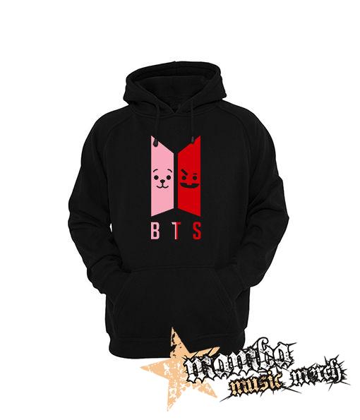 BTS - Emoji BT21 Logo COLOUR - čierna pánska mikina