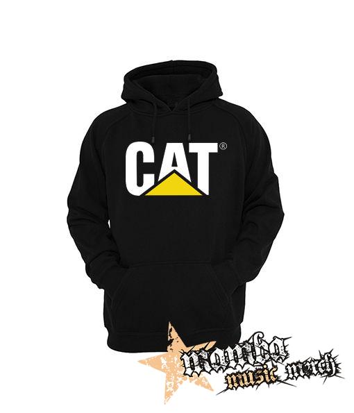CAT - Logo - čierna pánska mikina
