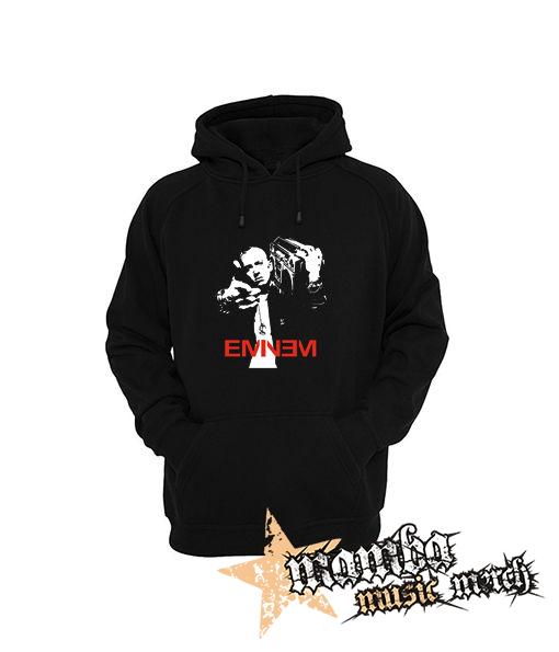 EMINEM - Logo & Portrait na ČIERNE - čierna pánska mikina