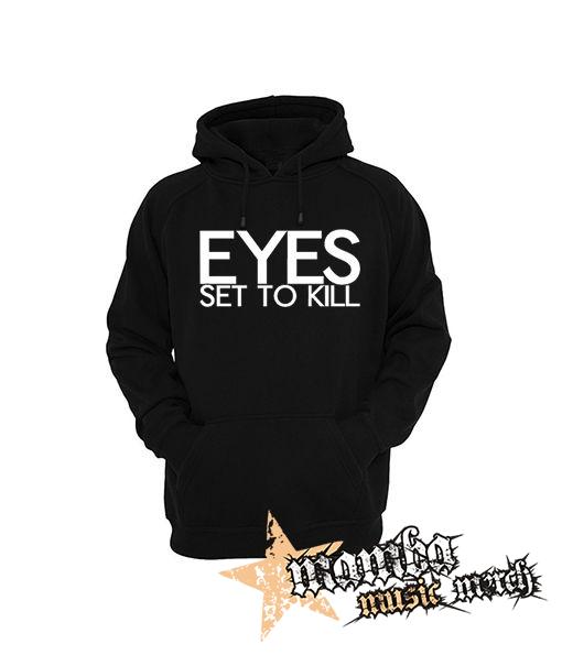 EYES SET TO KILL - Logo - čierna pánska mikina