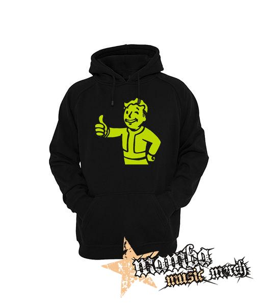FALLOUT - Vault Boy Green - čierna pánska mikina