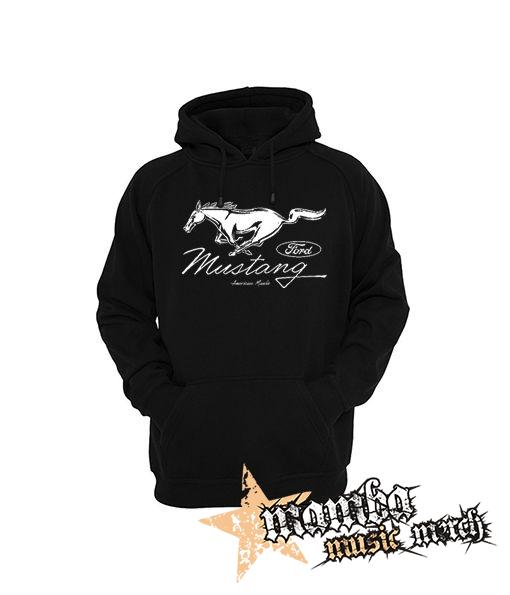 FORD MUSTANG - Horse Logo American Muscle - čierna pánska mikina