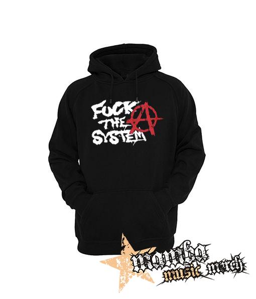 FUCK THE SYSTEM - čierna pánska mikina