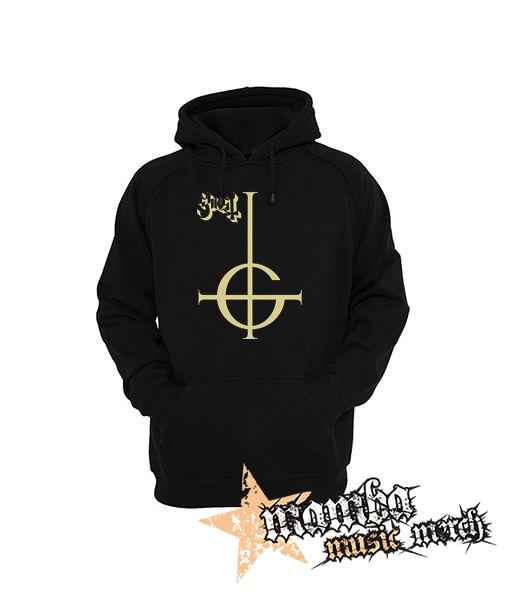 GHOST - Gold Logo - čierna pánska mikina
