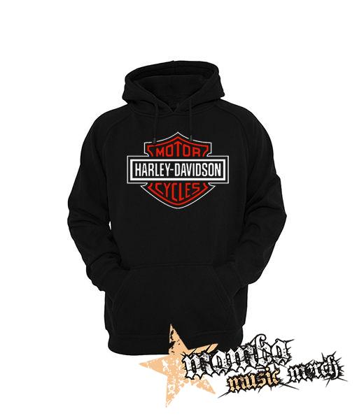 HARLEY DAVIDSON - Red Crest Logo Motive 2 - čierna pánska mikina