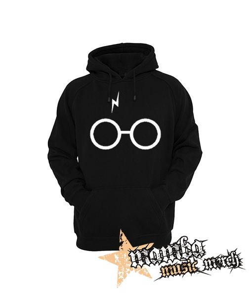 HARRY POTTER - Glasses Crest - čierna pánska mikina