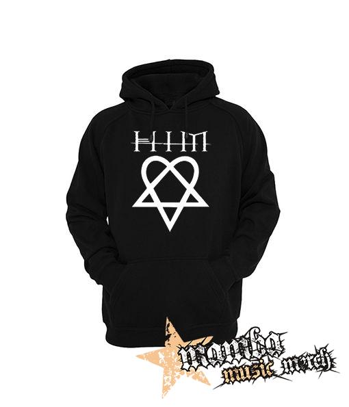 HIM - Heartagram & Logo - čierna pánska mikina