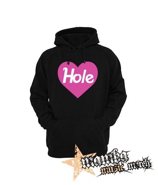 HOLE - Pink Logo Heart - čierna pánska mikina
