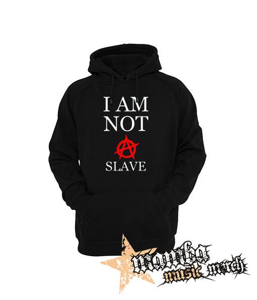 I AM NOT A SLAVE - Červené A - čierna pánska mikina