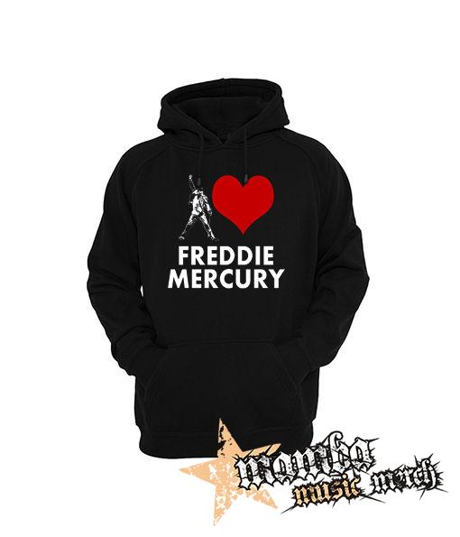 I LOVE FREDDIE MERCURY - čierna pánska mikina