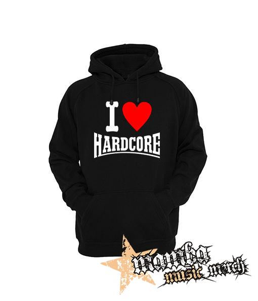 I LOVE HARDCORE na ČIERNE - čierna pánska mikina