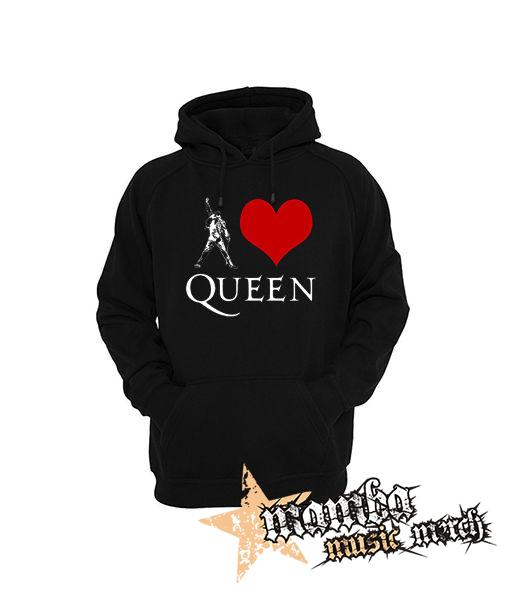 I LOVE QUEEN - čierna pánska mikina