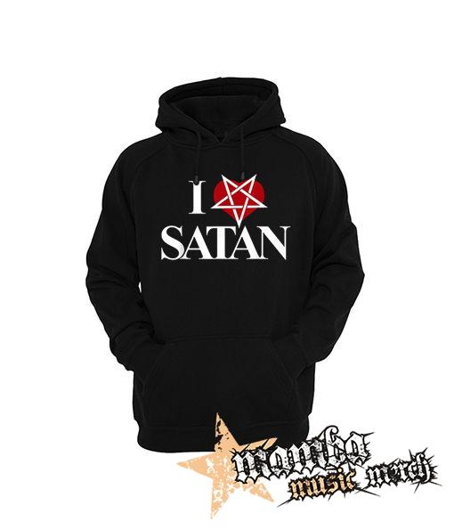 I LOVE SATAN - Pentagram Heart - čierna pánska mikina