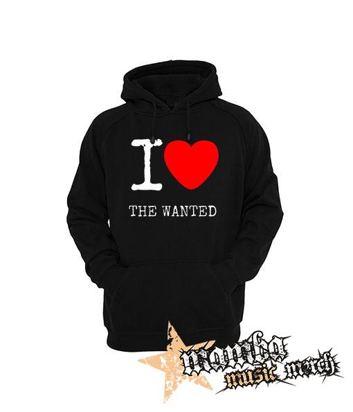 I LOVE THE WANTED - čierna pánska mikina