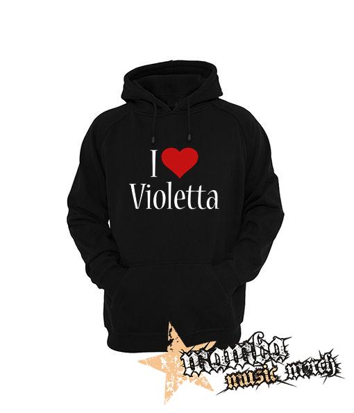 I LOVE VIOLETTA - čierna pánska mikina