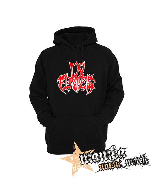 IN FLAMES - Logo Old School - čierna pánska mikina