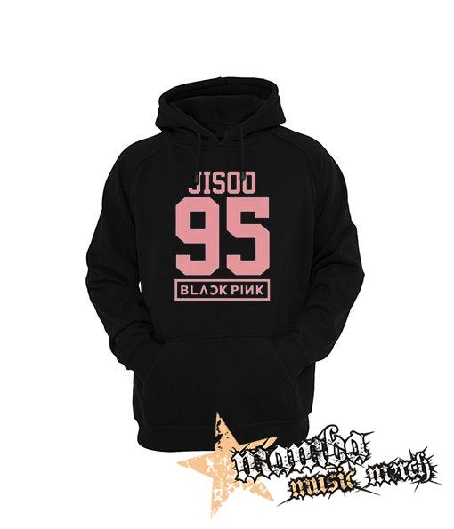 JISOO 95 - BLACKPINK - Pink Number Years - čierna pánska mikina