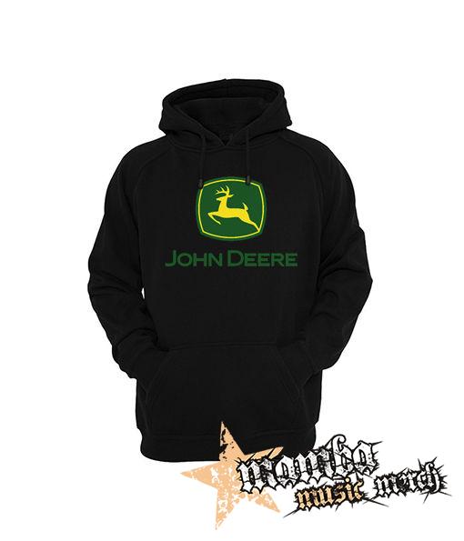 JOHN DEERE - Logo Yellow Green - čierna pánska mikina