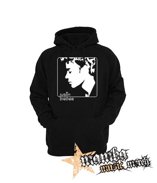 JUSTIN BIEBER - Logo & Portrait Motive 2 - čierna pánska mikina