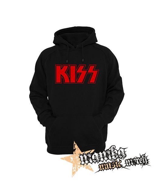 KISS - Red Logo - čierna pánska mikina