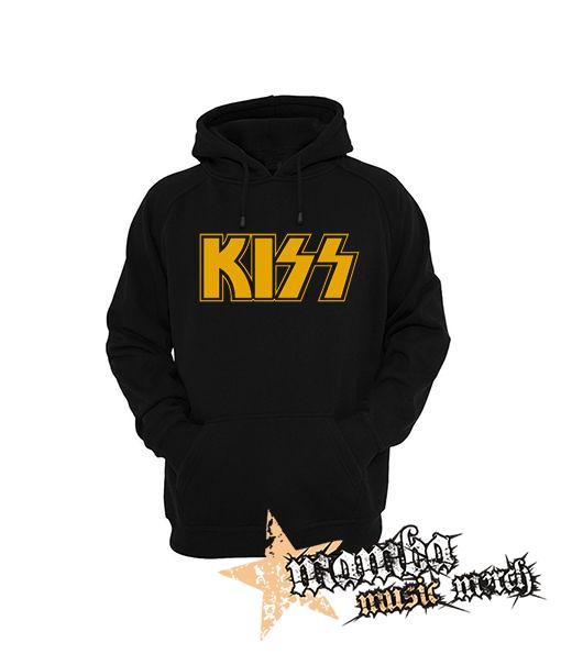 KISS - Yellow Logo - čierna pánska mikina