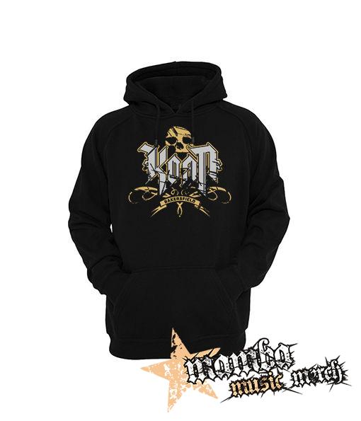 KORN - Logo Crest Bakersfield Gold - čierna pánska mikina