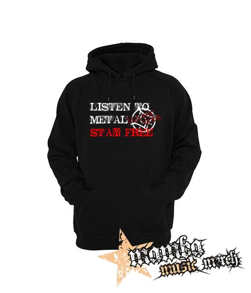 LUNATIC GODS - Listen To Metal Stay Free Motive 2 - čierna pánska mikina