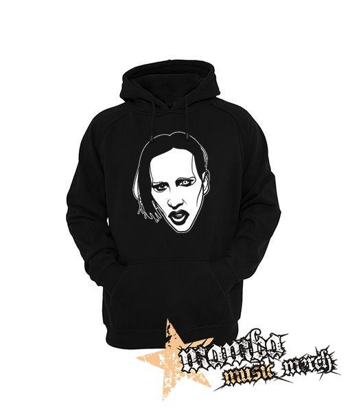MARILYN MANSON - Art Drawing Portrait - čierna pánska mikina