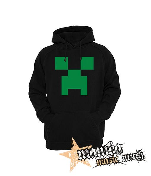 MINECRAFT - Green Creeper - čierna pánska mikina