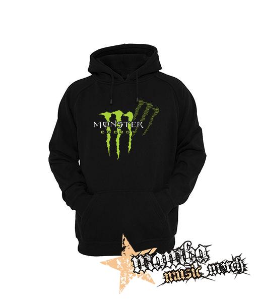 MONSTER ENERGY - Green Logo Honey Bee - čierna pánska mikina
